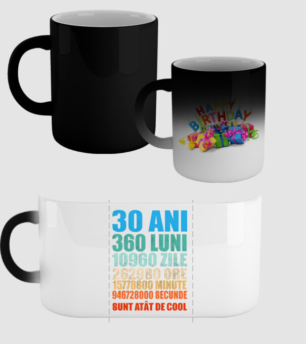 De 30 ani - luni - zile - ore - minute - secunde - sunt atât de cool model negru pe tricou
