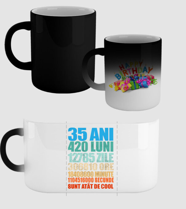De 35 ani - luni - zile - ore - minute - secunde - sunt atât de cool model negru pe tricou