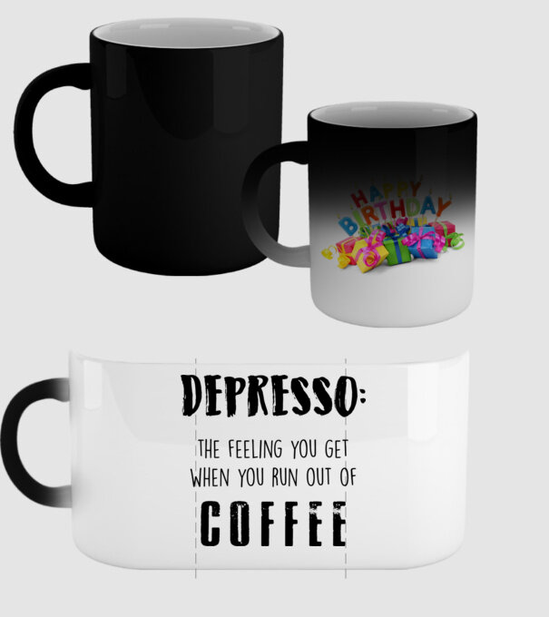 Depresso model negru pe tricou