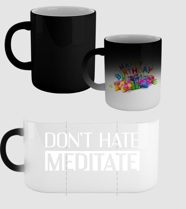 'Don''t hate, meditate' model negru pe tricou