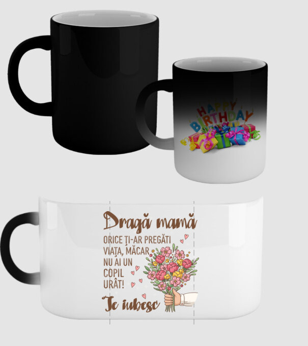 Dragă mamă, orice ți-ar pregăti viața, măcar nu ai un copil urât! te iubesc model negru pe tricou