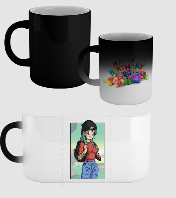 dragon ball bulma model negru pe tricou