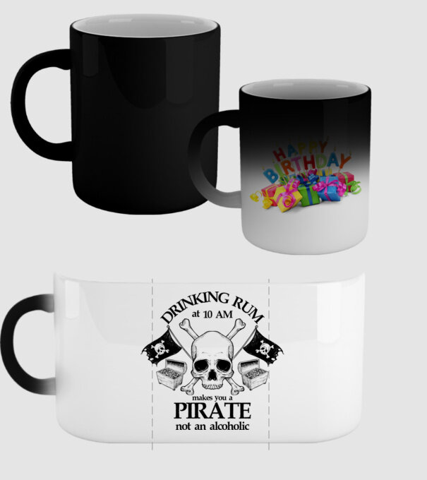 Drinking rum model negru pe tricou