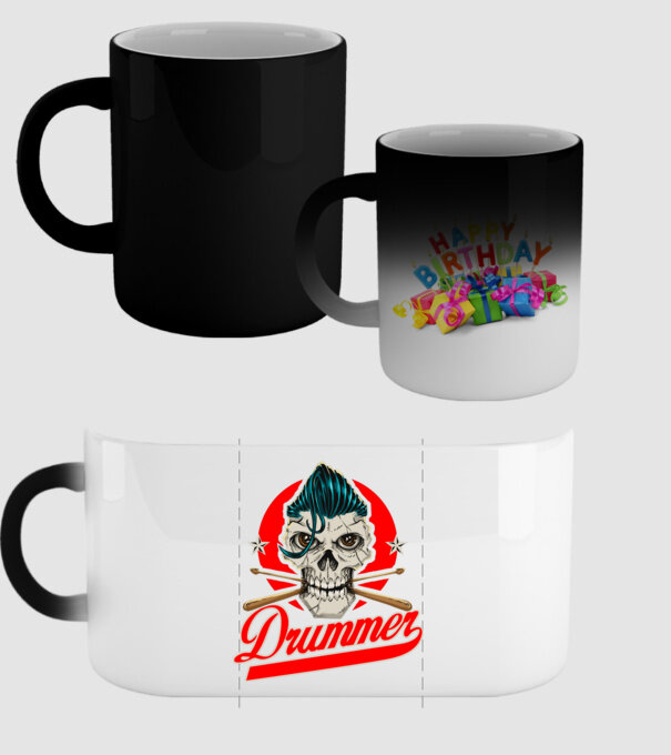 Drummer model negru pe tricou