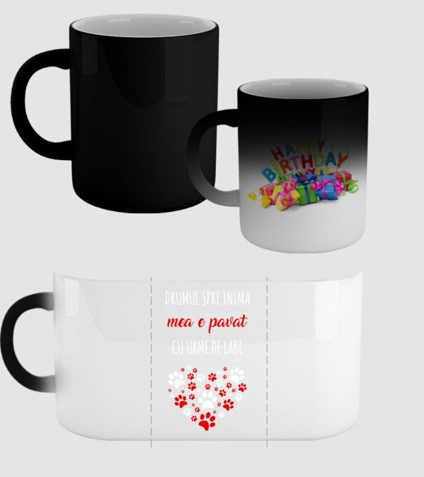Drumul spre inima mea e pavat cu urme de labe model negru pe tricou