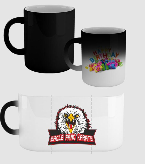 eagle fang karate cobra kai model negru pe tricou