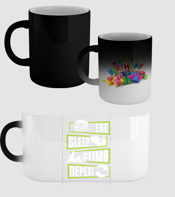 Eat sleep climb repeat model negru pe tricou