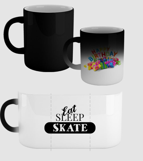 eat sleep skate model negru pe tricou