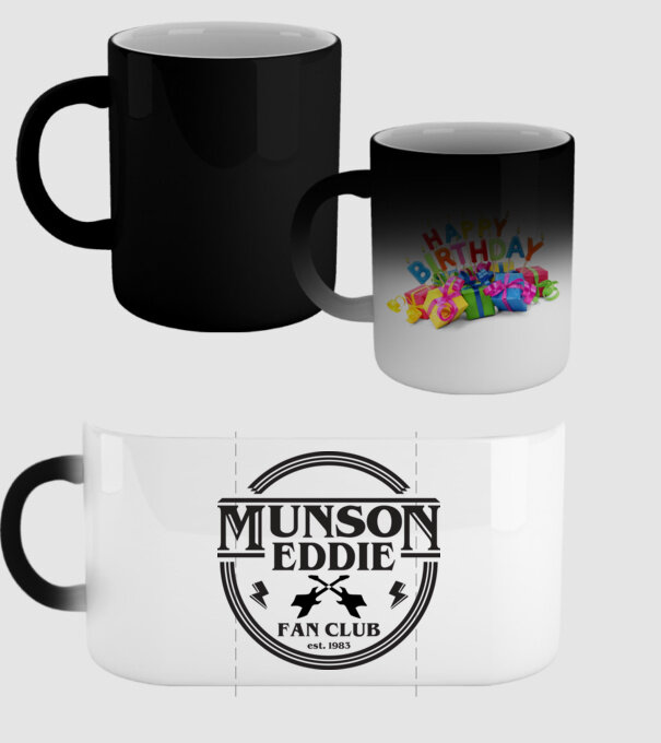 eddie munson fan club est 1983 model negru pe tricou