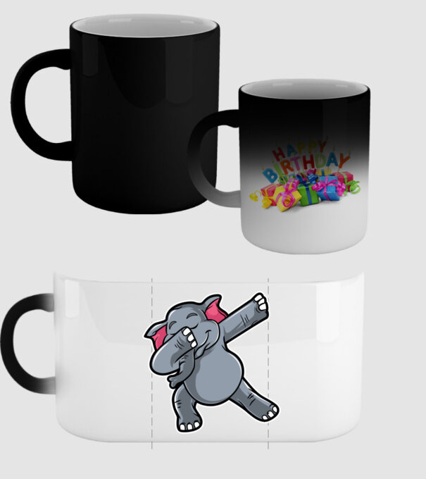 Elefant DAB model negru pe tricou