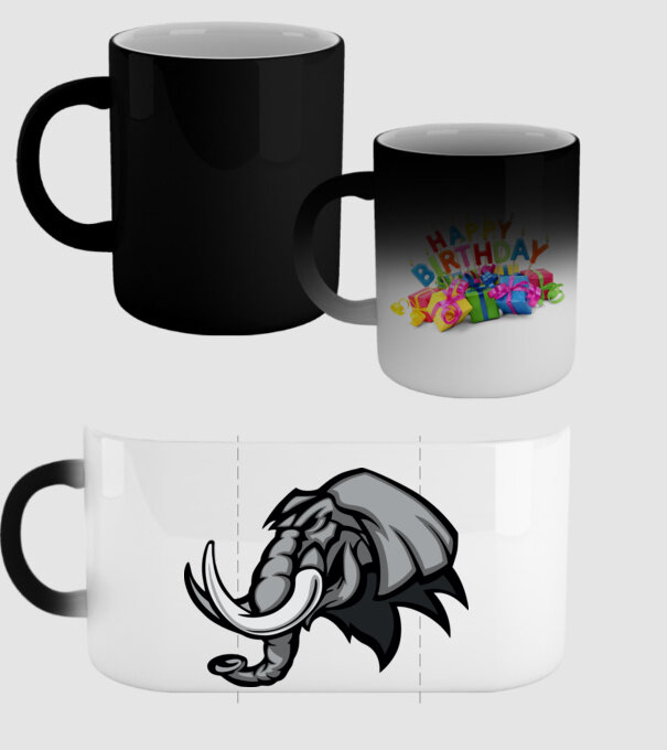 Elephant model negru pe tricou