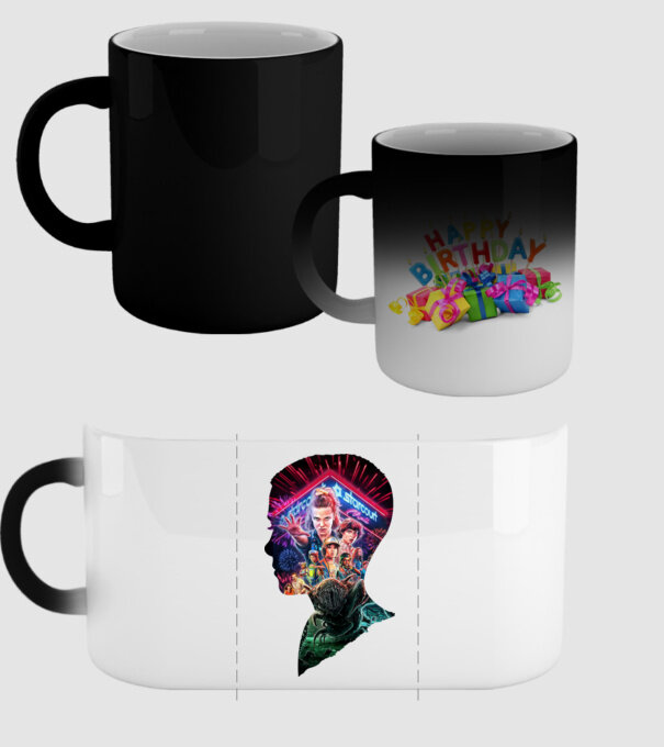 eleven poster head model negru pe tricou