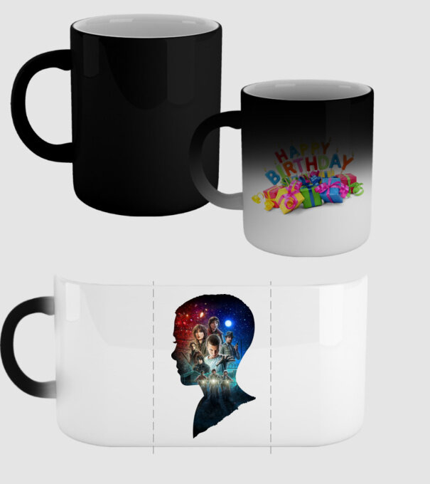 eleven poster head2 model negru pe tricou
