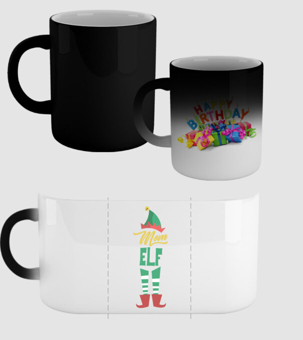 Elf family mom model negru pe tricou