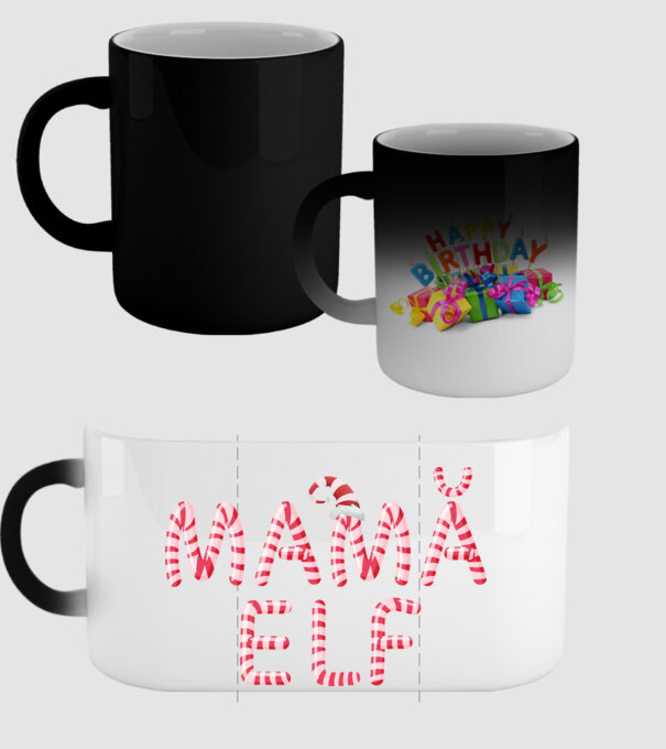 mamă elf model negru pe tricou