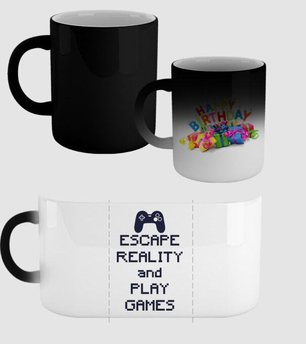 Escape reality model negru pe tricou