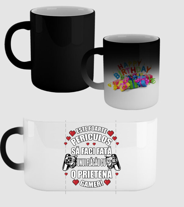 este foarte periculos să faci față unui flăcău cu o prietenă gamer! model negru pe tricou