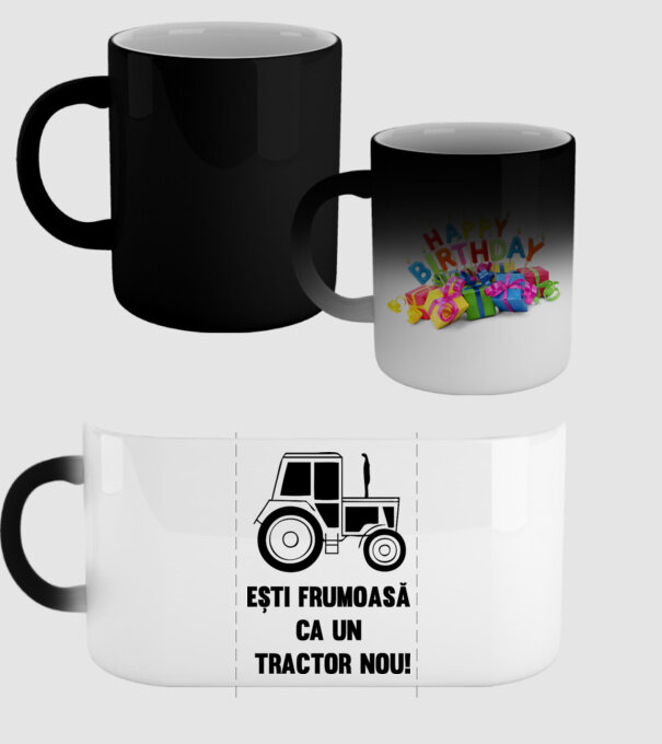 ești frumoasă ca un tractor nou! model negru pe tricou