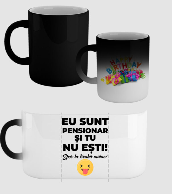 Eu sunt pensionar, și tu nu ești! Spor la treabă mâine model negru pe tricou