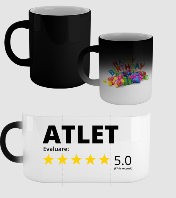 Evaluare 5 ATLET model negru pe tricou