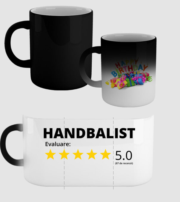 Evaluare 5 HANDBALIST model negru pe tricou