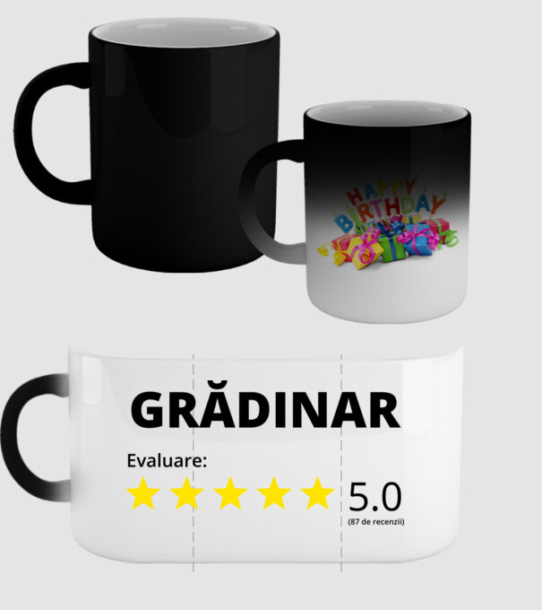 Evaluare Grădinar model negru pe tricou