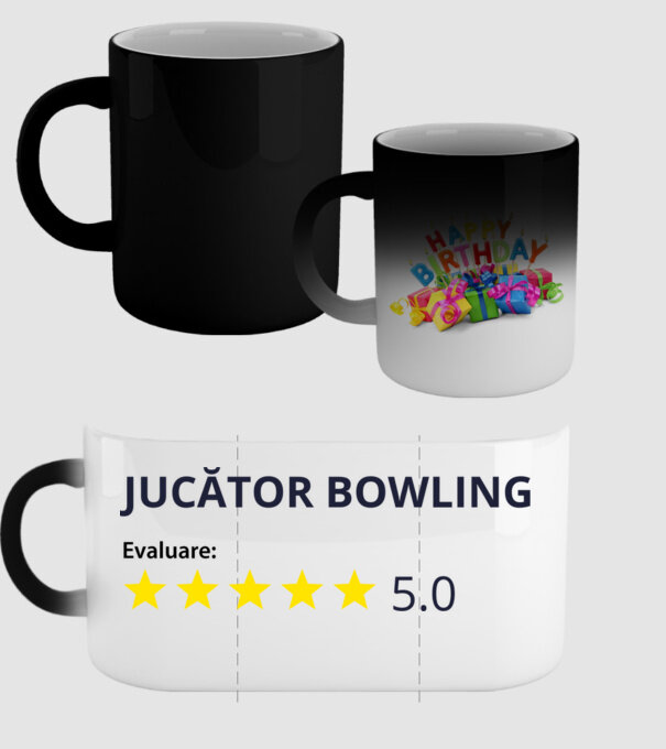 evaluare: jucător bowling de 5 stele model negru pe tricou