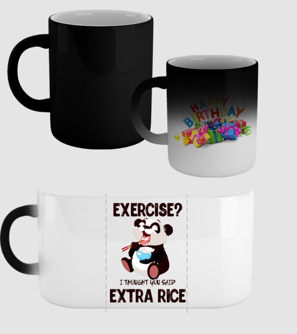 Exercise panda model negru pe tricou