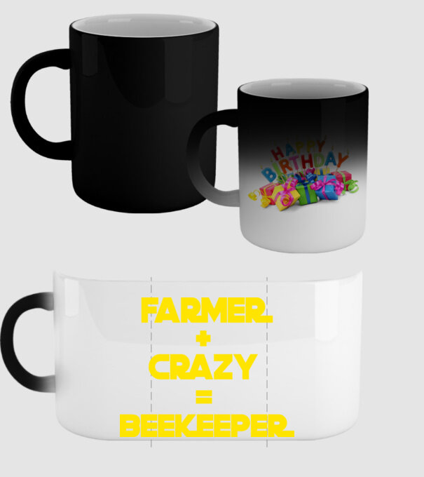 Farmer crazy beekeeper model negru pe tricou