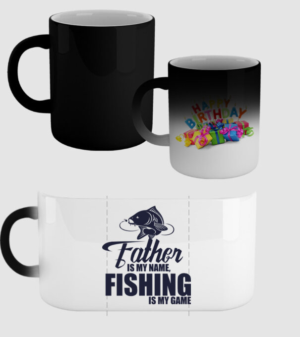 Father is my name, fishing is my game model negru pe tricou