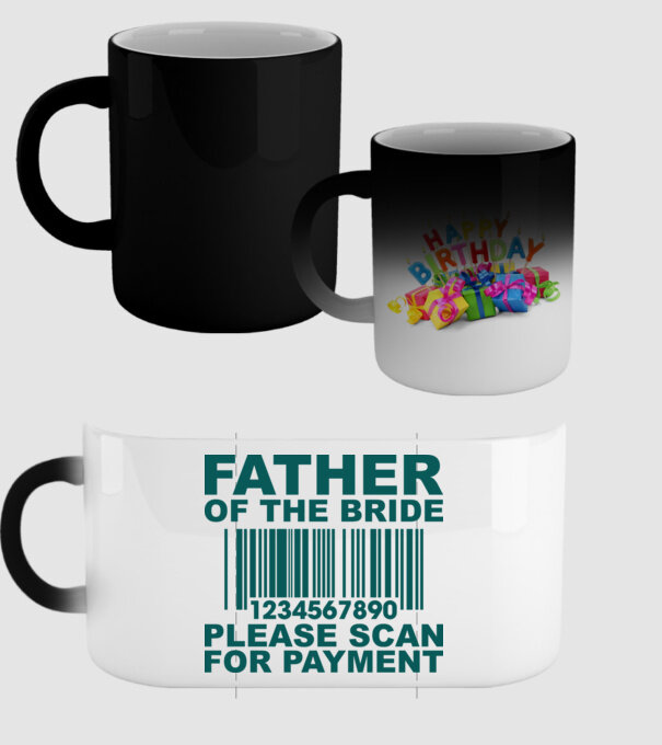Father of the bride model negru pe tricou