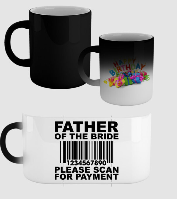 Father of the bride model negru pe tricou