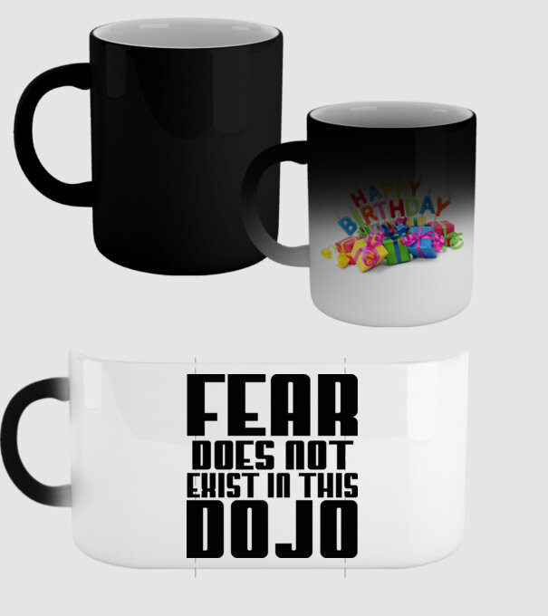 fear doesnt exist in this dojo model negru pe tricou