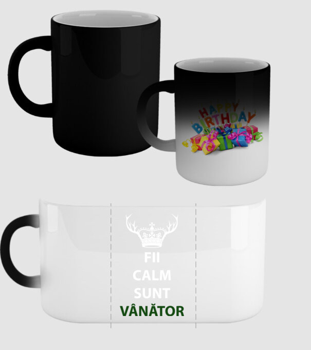 fii calm, sunt vânător model negru pe tricou