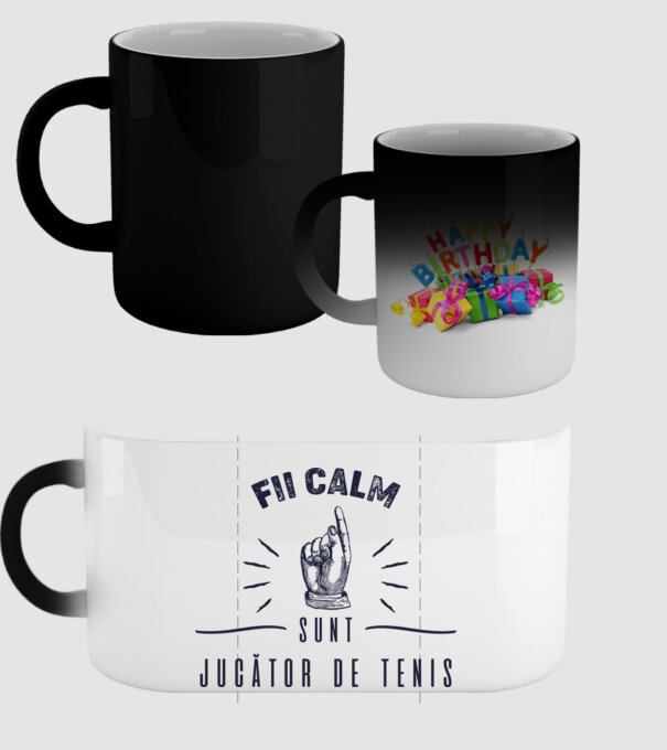 Fii calm, sunt JUCĂTOR DE TENIS model negru pe tricou