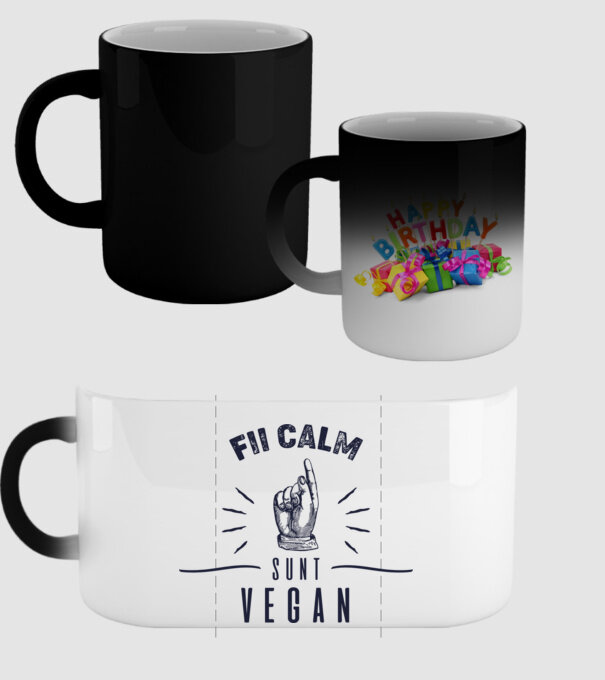 fii calm, sunt VEGAN model negru pe tricou