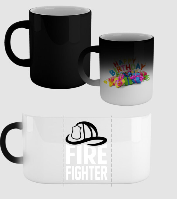 Fire fighter model negru pe tricou