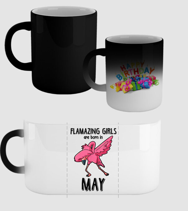 Flamazing girls are born in may black model negru pe tricou