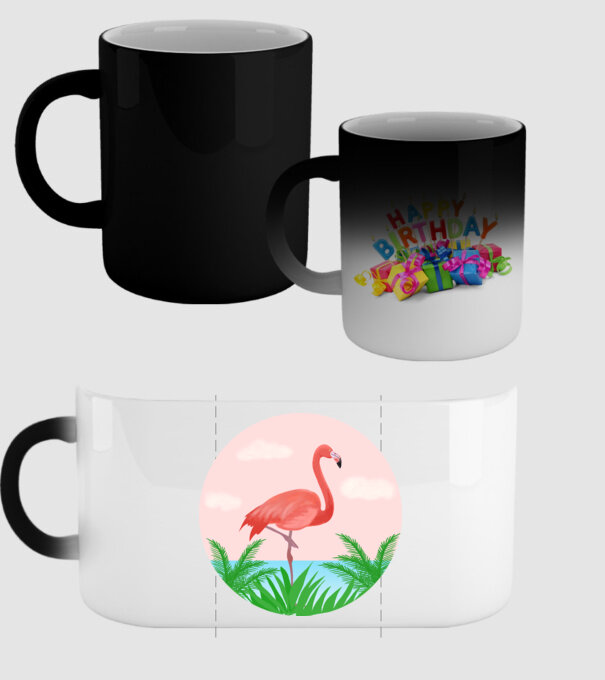 Flamingo model negru pe tricou