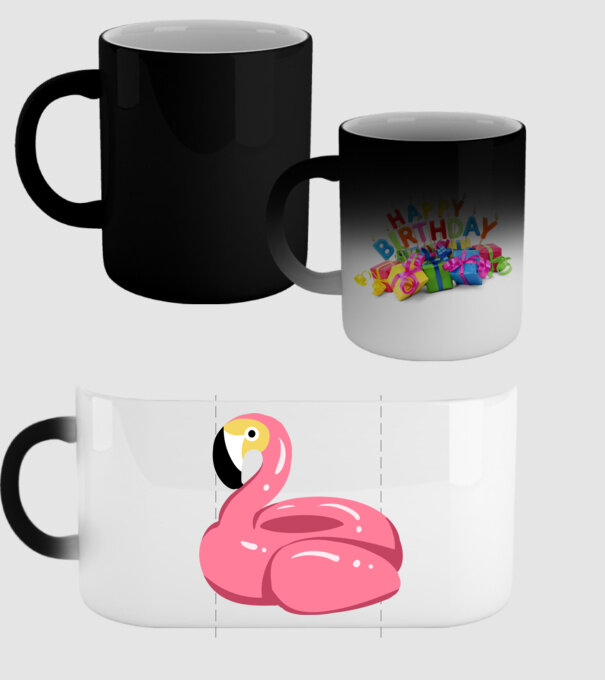 Flamingo colac de înot model negru pe tricou