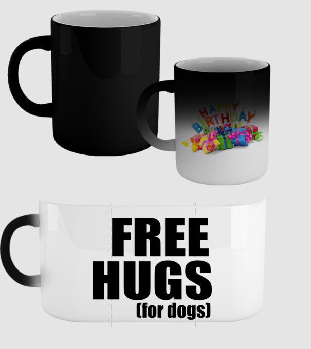 Free hugs for dogs model negru pe tricou