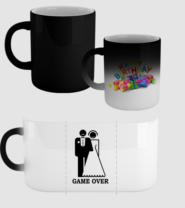 Game over model negru pe tricou