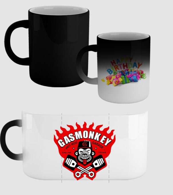 Gas Monkey model negru pe tricou