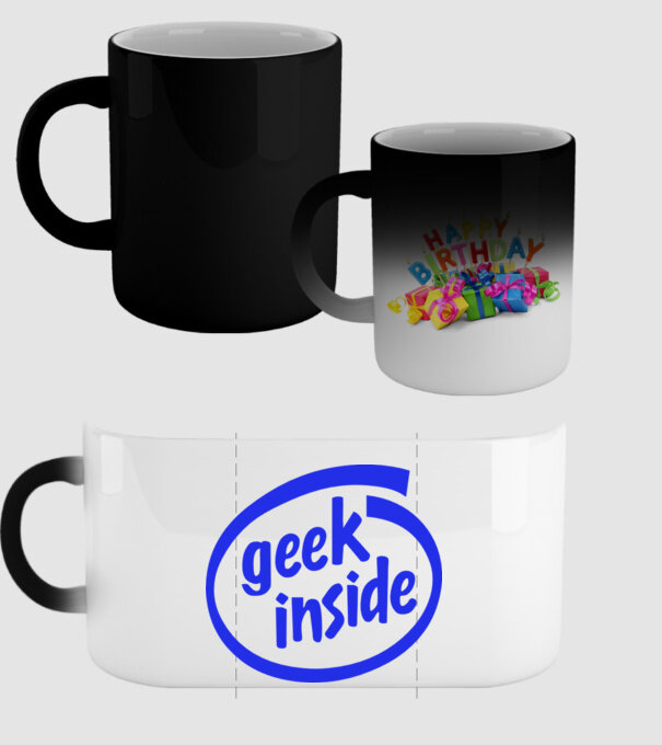 Geek inside model negru pe tricou