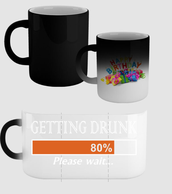 Getting drunk model negru pe tricou