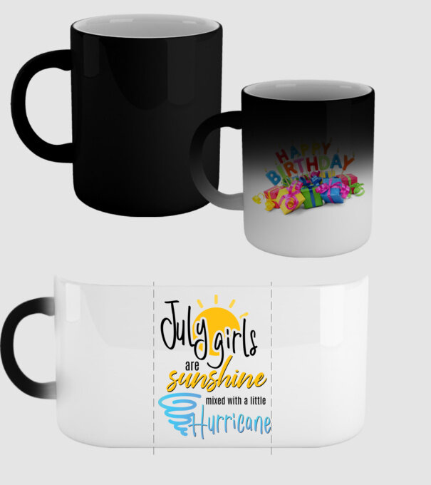 July Girls are Sunshine mixed with a little Hurricane model negru pe tricou