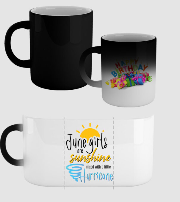 June Girls are Sunshine mixed with a little Hurricane model negru pe tricou