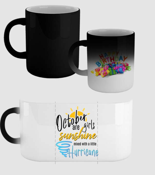 October Girls are Sunshine mixed with a little Hurricane model negru pe tricou