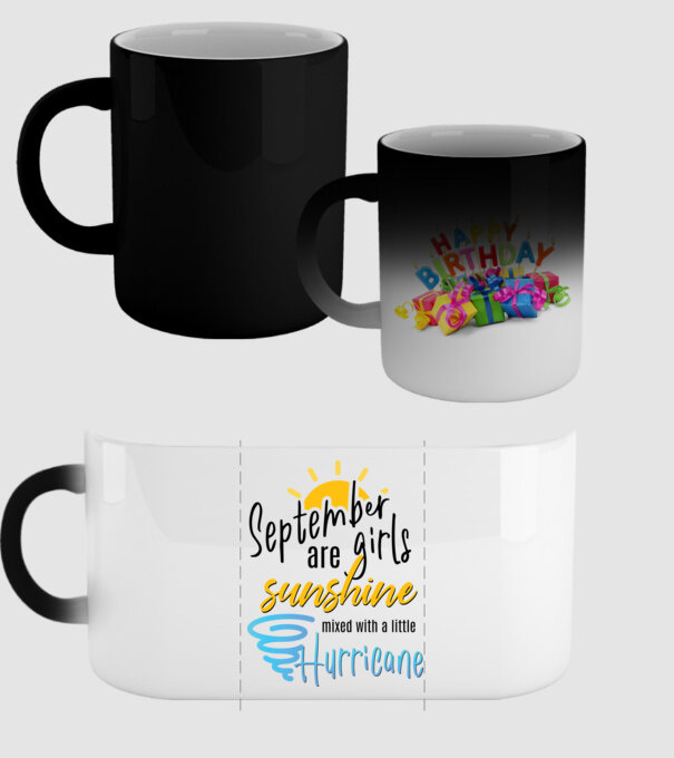 September Girls are Sunshine mixed with a little Hurricane model negru pe tricou