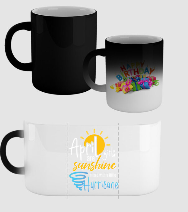 April Girls are Sunshine mixed with a little Hurricane model negru pe tricou